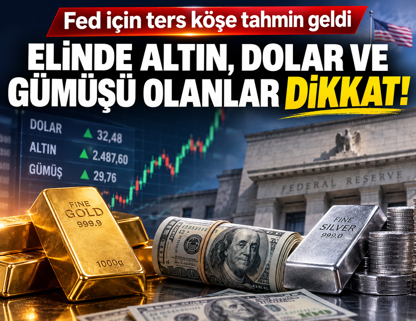 Elinde altın dolar ve gümüşü olanlar dikkat: Fed için ters köşe tahmin geldi!
