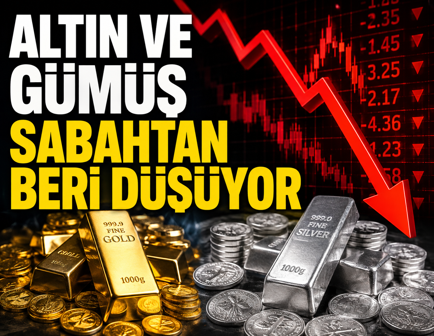Altın ve gümüş sabahtan beri düşüyor