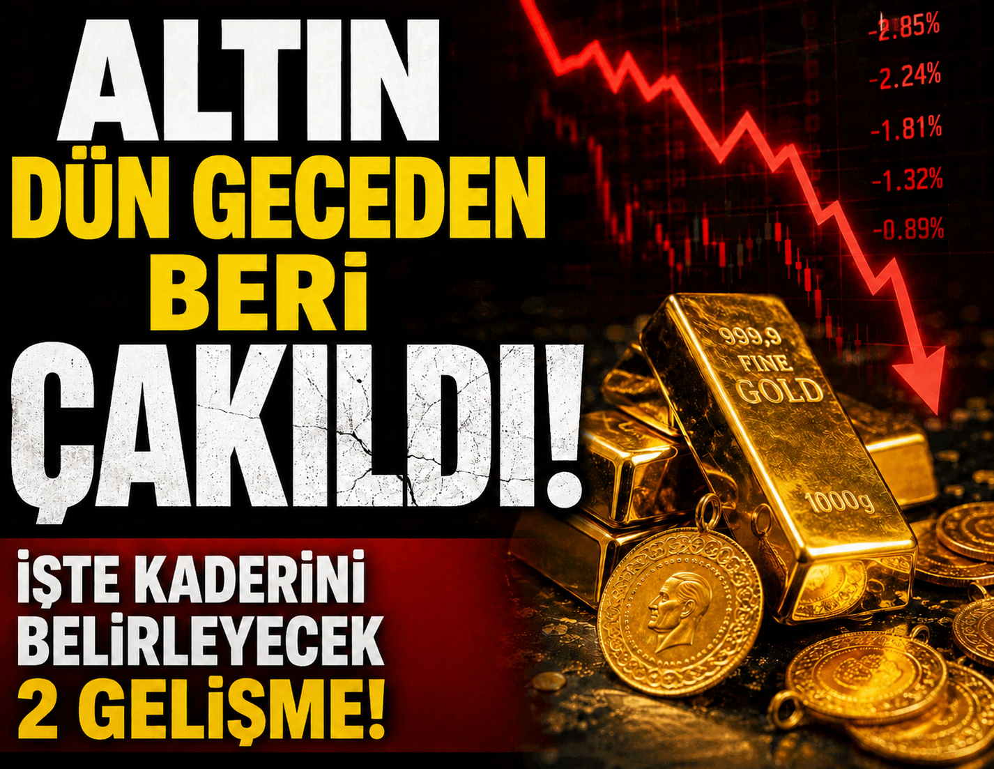 Altın dün geceden beri çakıldı İşte kaderini belirleyecek 2 gelişme