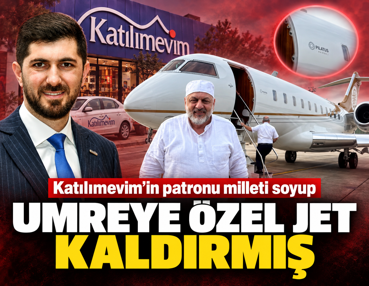 Katılımevim'in patronu milleti soyup umreye özel jet kaldırmış