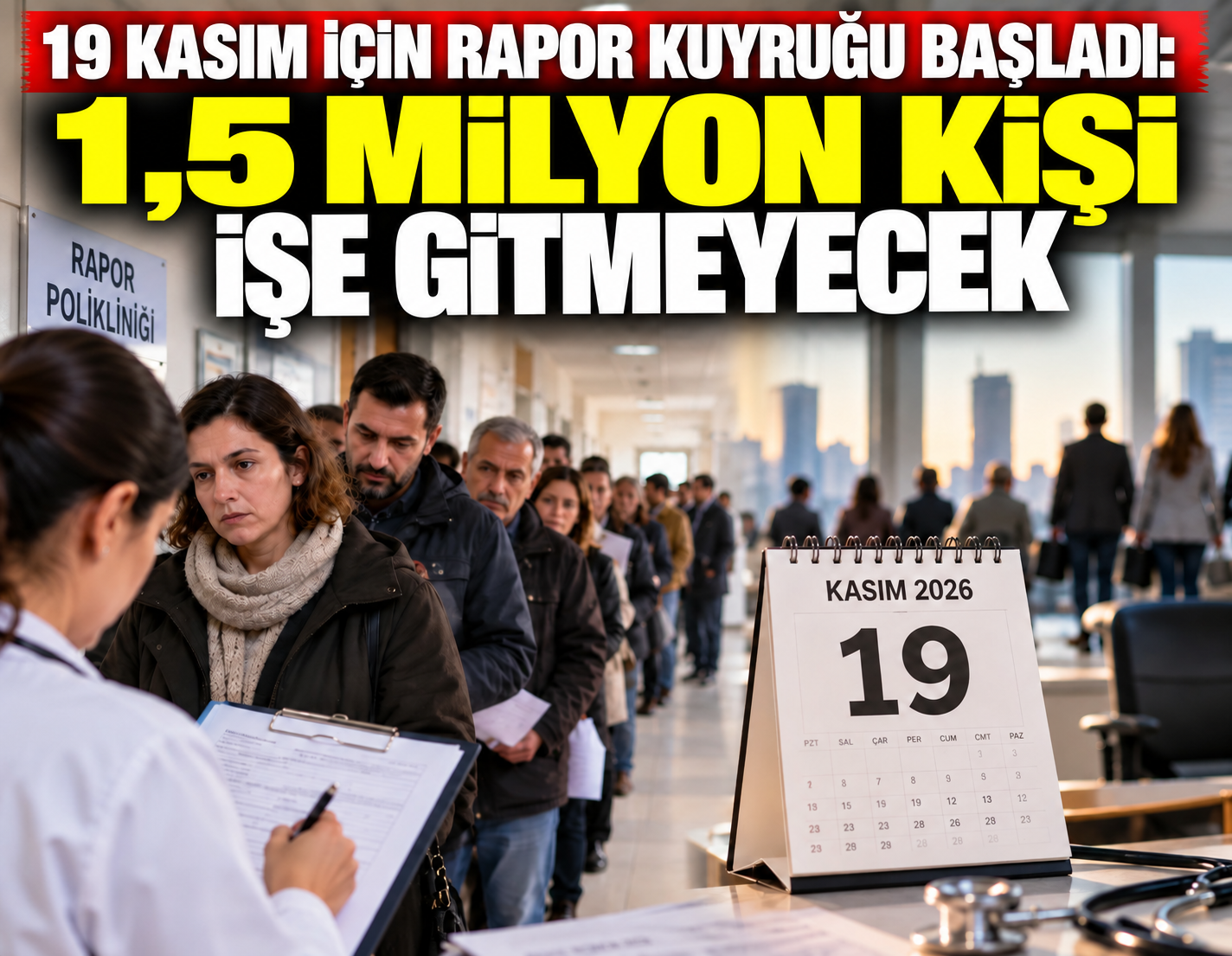 19 Kasım için rapor kuyruğu başladı: 1 buçuk milyon kişi işe gitmeyecek