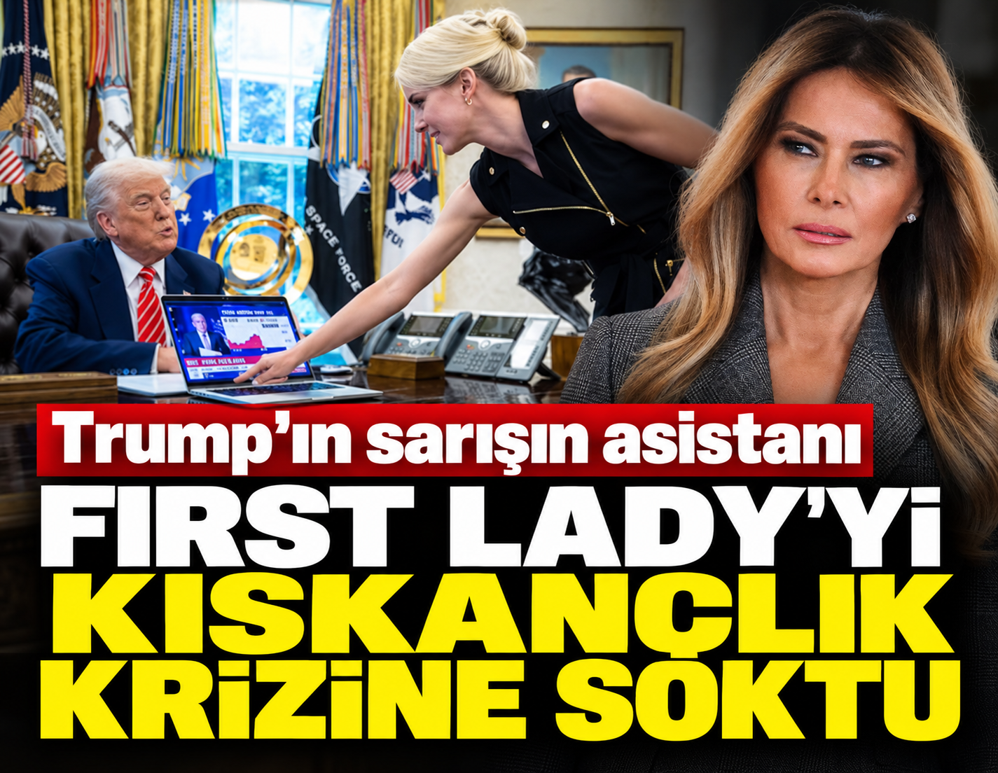 Trump'ın sarışın asistanı First Lady'yi kıskançlık krizine soktu