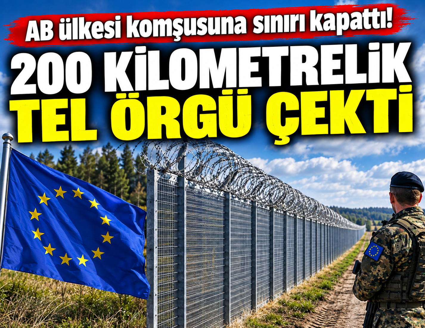 AB ülkesi komşusuna sınırı kapatıp 200 kilometrelik tel örgü çekti