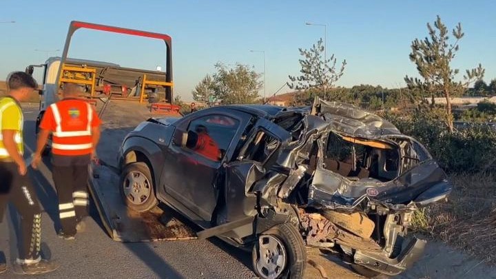 Kuzey Marmara Otoyolu'nda TIR çarpması: 6 yaralı, 1'i çocuk