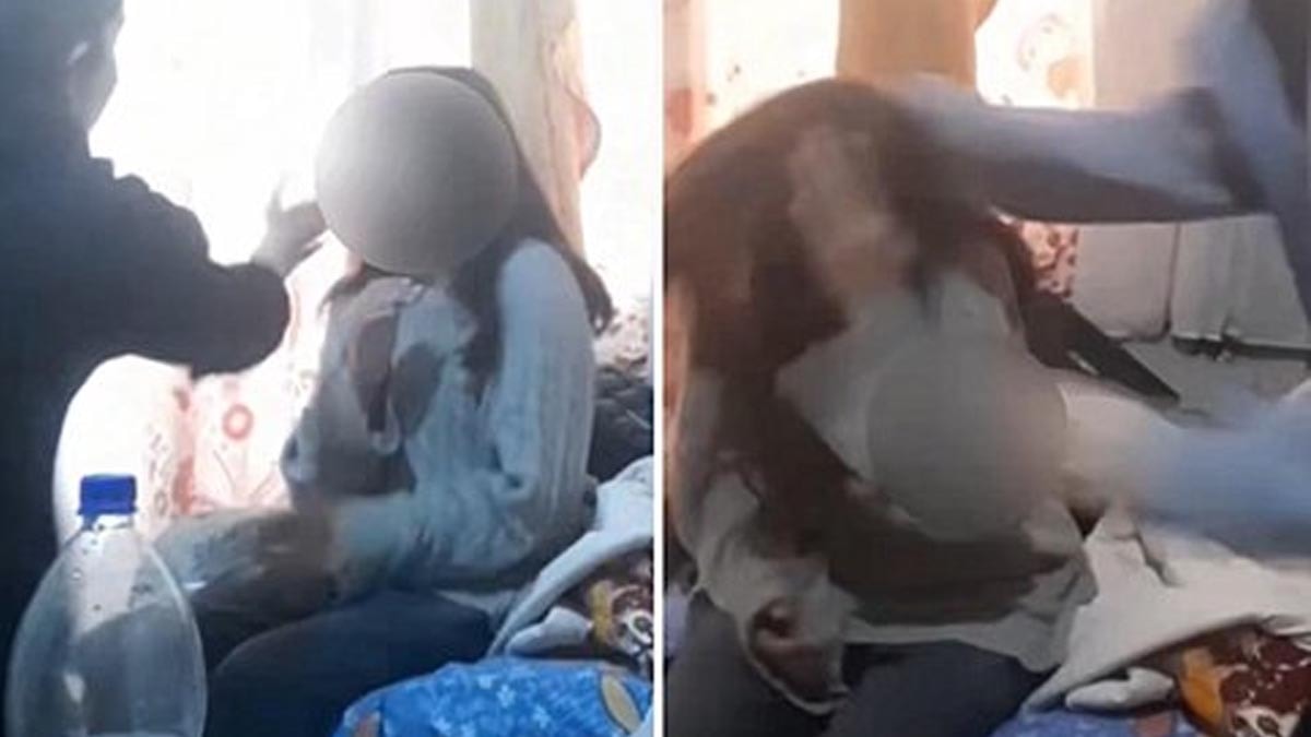 Dehşete düşüren görüntüler! Küçük kızı defalarca tokatladılar