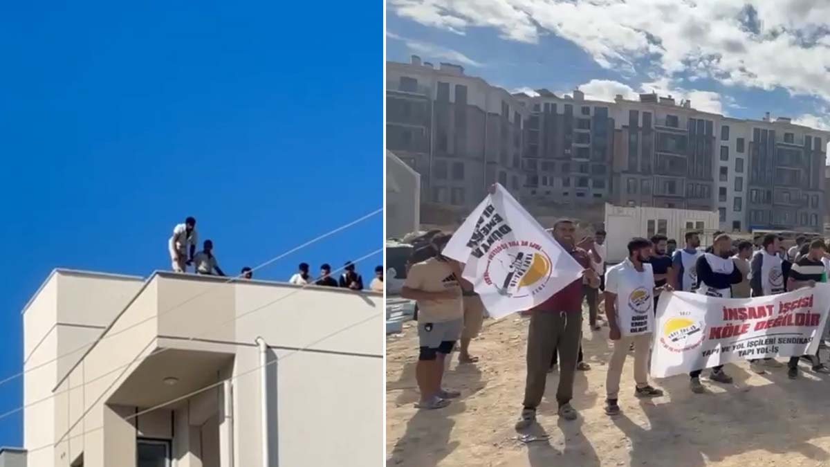 Emlak Konut şantiyesinde işçiler eylemde: 3 aydır maaş alamıyoruz