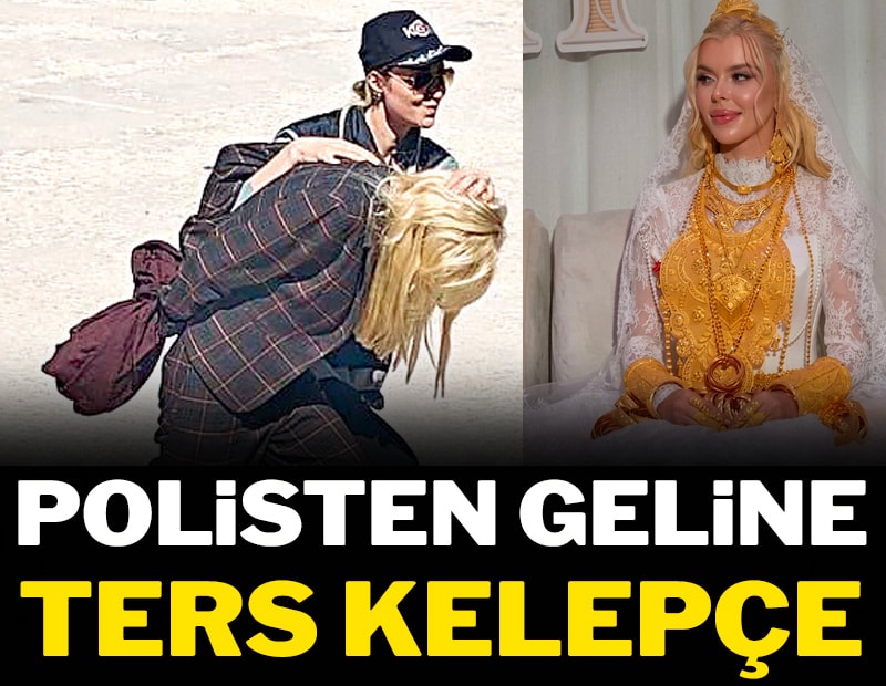 Polisten geline ters kelepçe