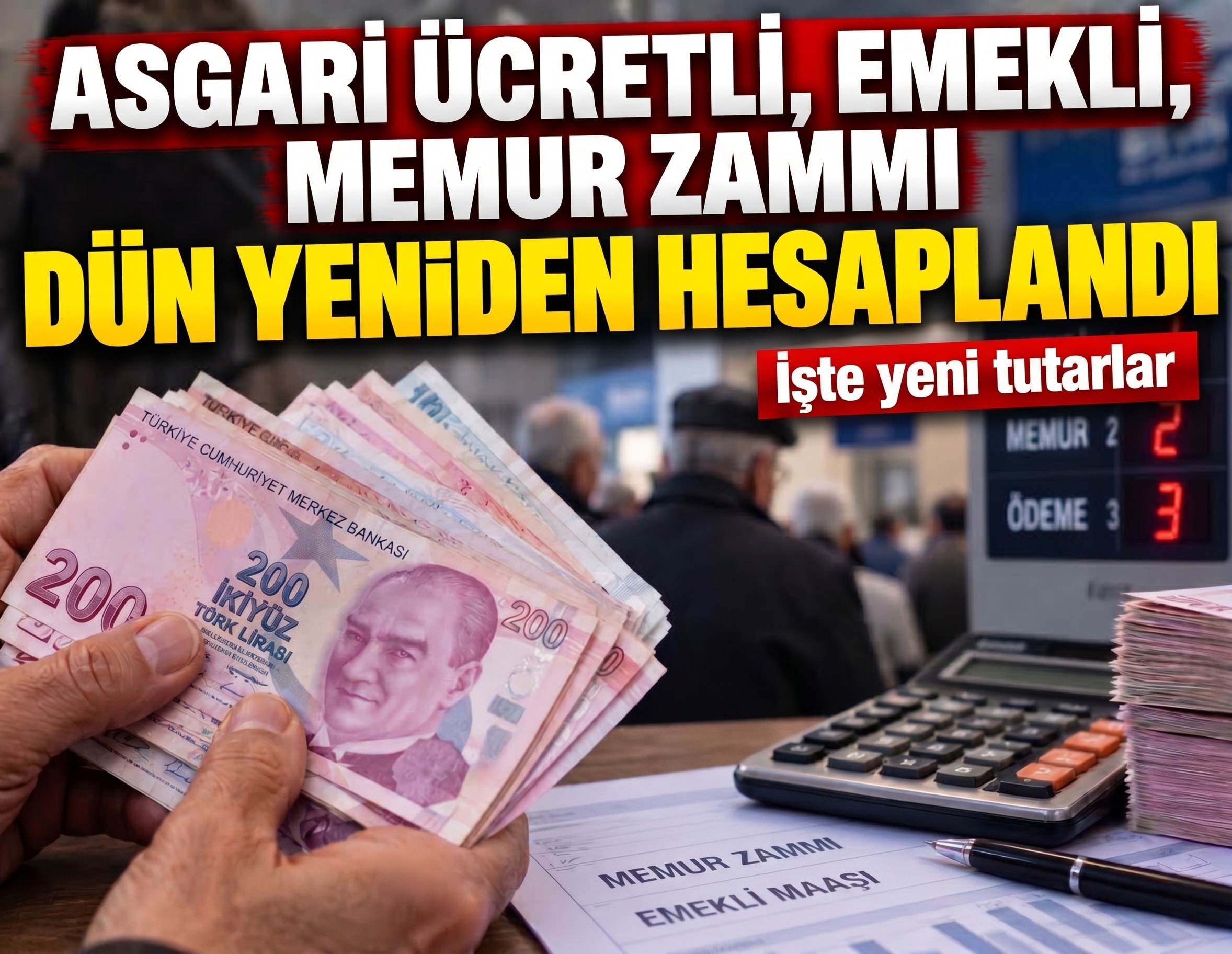 Asgari ücretlinin, emeklinin ve memurun zammı dün yeniden hesaplandı: İşte yeni tutarlar
