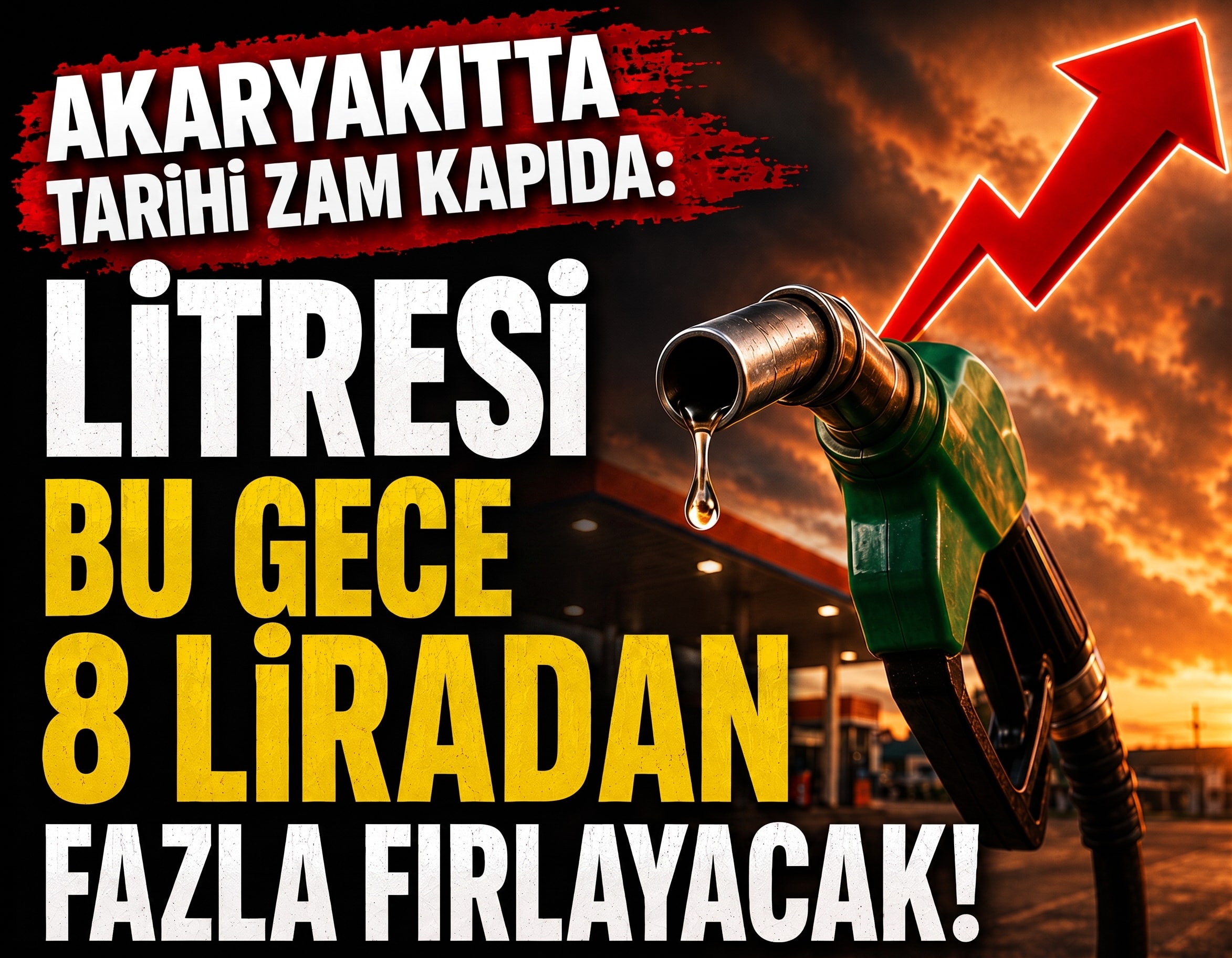 Akaryakıtta tarihi zam kapıda: Litresi bu gece 8 liradan fazla fırlayacak