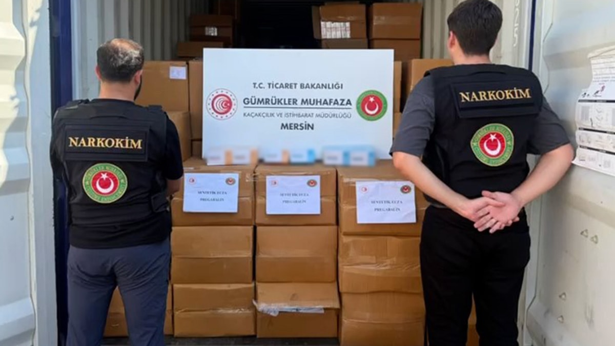 Mersin'de 3 operasyonda 1 ton 716 kilo pregabalin ele geçirildi