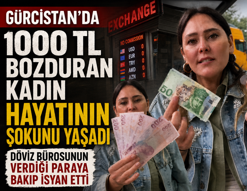 Gürcistan’da 1000 TL bozduran kadın hayatının şokunu yaşadı: Döviz bürosunun verdiği paraya bakıp isyan etti