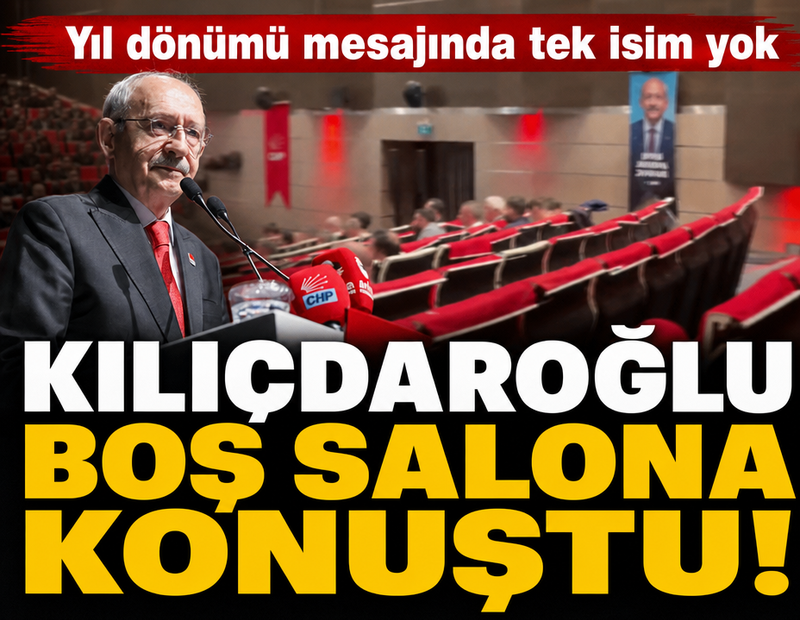 Kılıçdaroğlu boş salona konuştu: Yıl dönümü mesajında tek isim yok!