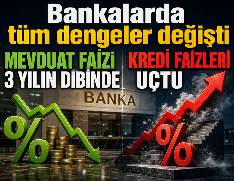 Mevduat faizi 3 yılın dibinde, kredi faizleri uçtu: Bankalarda tüm dengeler değişti