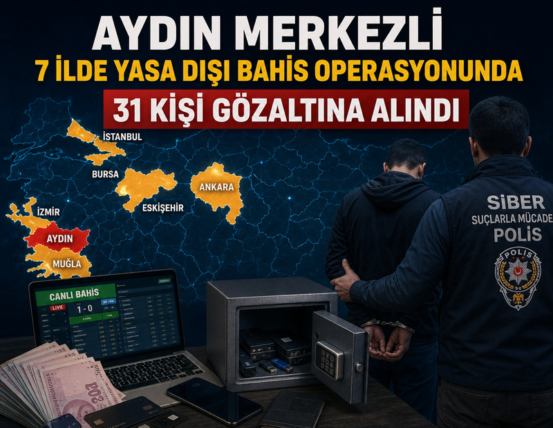 Aydın merkezli 7 ilde yasa dışı bahis operasyonu: 31 şüpheli yakalandı