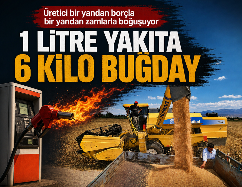 1 litre yakıta 6 kilo buğday