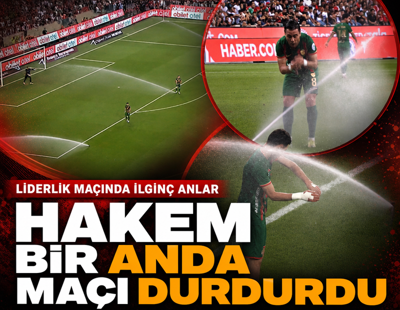 Liderlik maçında ilginç anlar, hakem bir anda durdurdu!