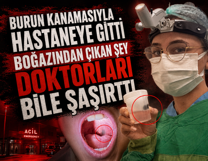 Burun kanamasıyla hastaneye gitti, boğazından çıkan şey doktorları bile şaşırttı