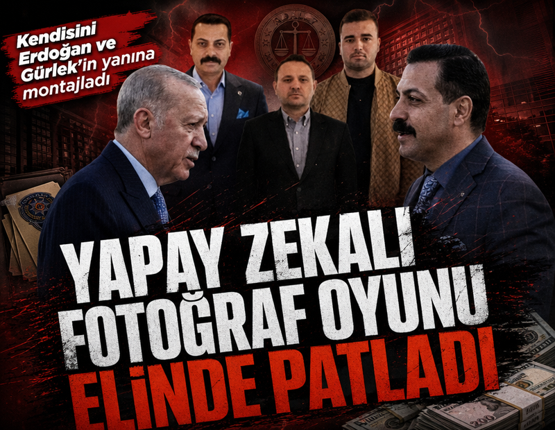 Kendisini Erdoğan ve Gürlek'in yanına montajladı: Yapay zekalı fotoğraf oyunu elinde patladı
