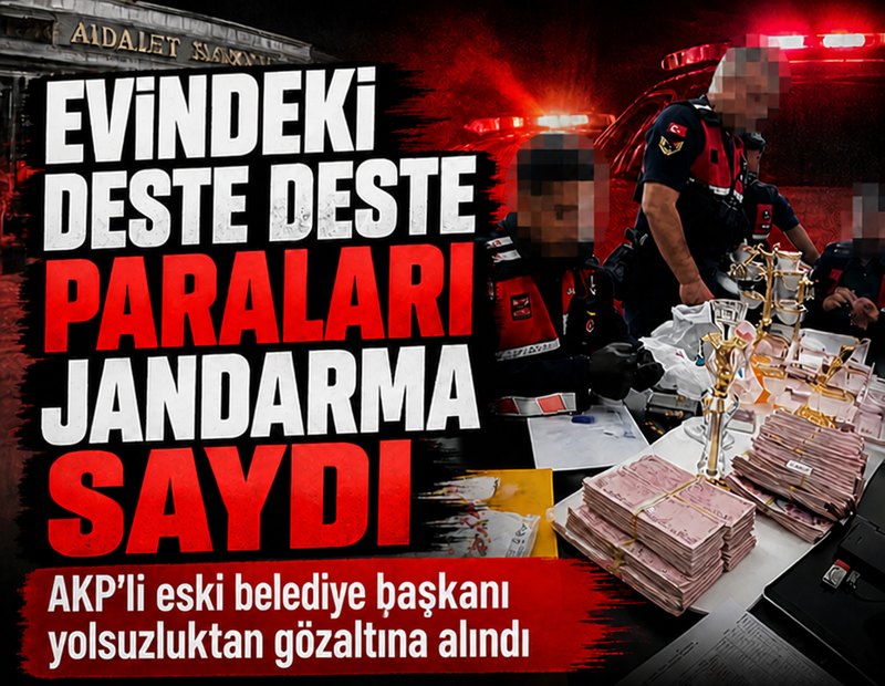 AKP'li eski belediye başkanının evindeki deste deste paraları jandarma saydı