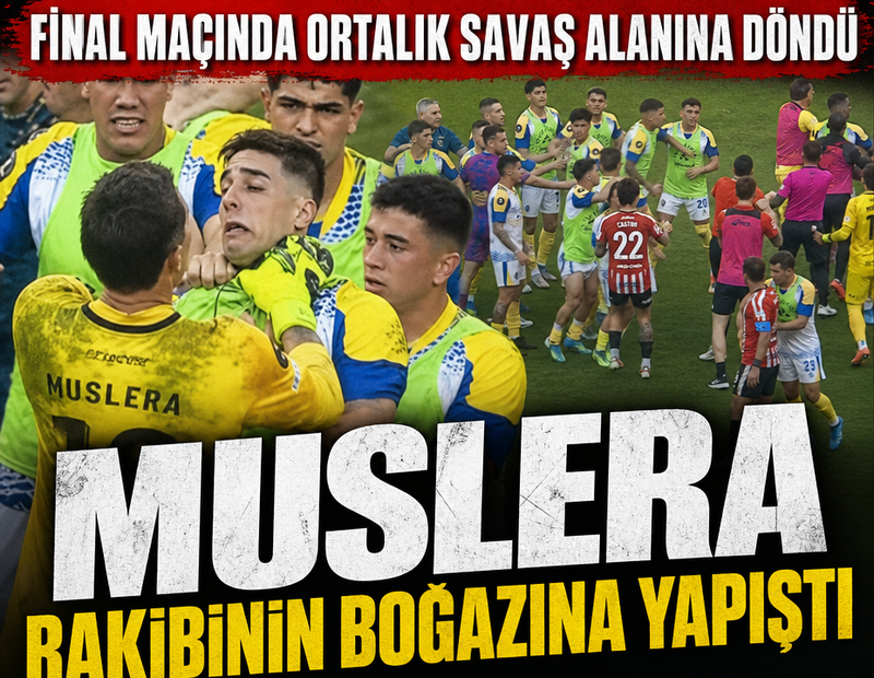 Final maçında ortalık savaş alanına döndü! Muslera rakibinin boğazına yapıştı