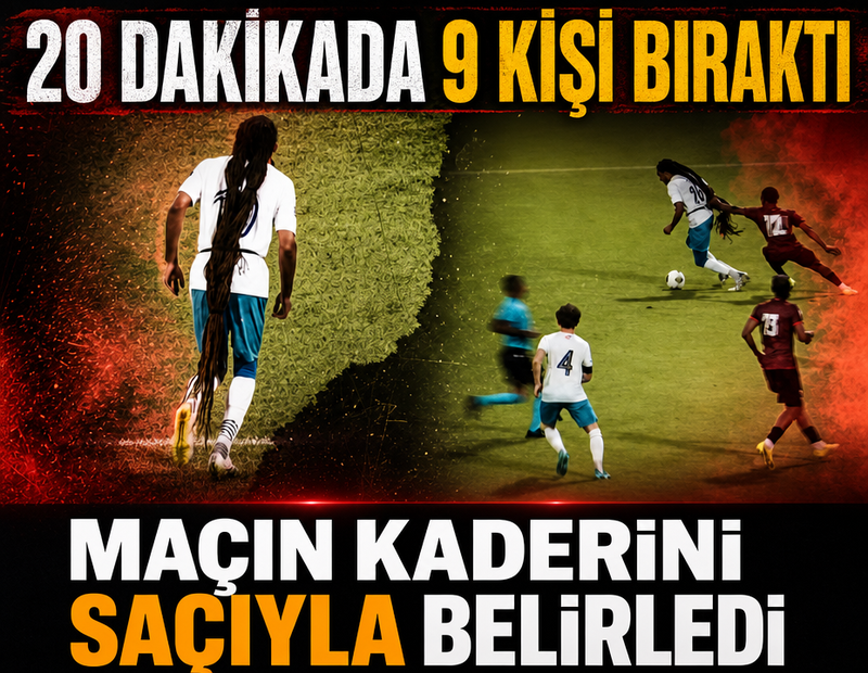 Yıldız futbolcunun saçı yüzünden iki oyuncu kırmızı kart gördü