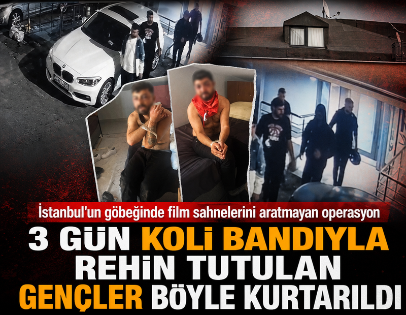 İstanbul'un göbeğinde film sahnelerini aratmayan operasyon: 3 gün koli bandıyla rehin tutulan gençler böyle kurtarıldı