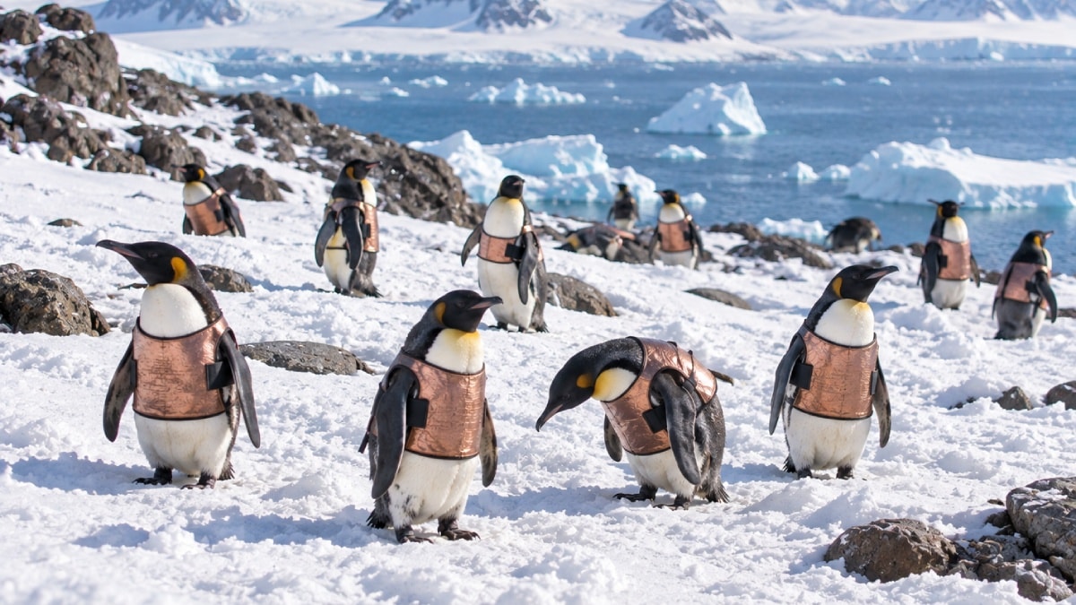 Penguenlere bakır yelekler giydirmeye başladılar
