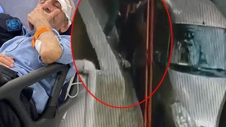 Servisten inip 75 yaşındaki adamı hastanelik etti