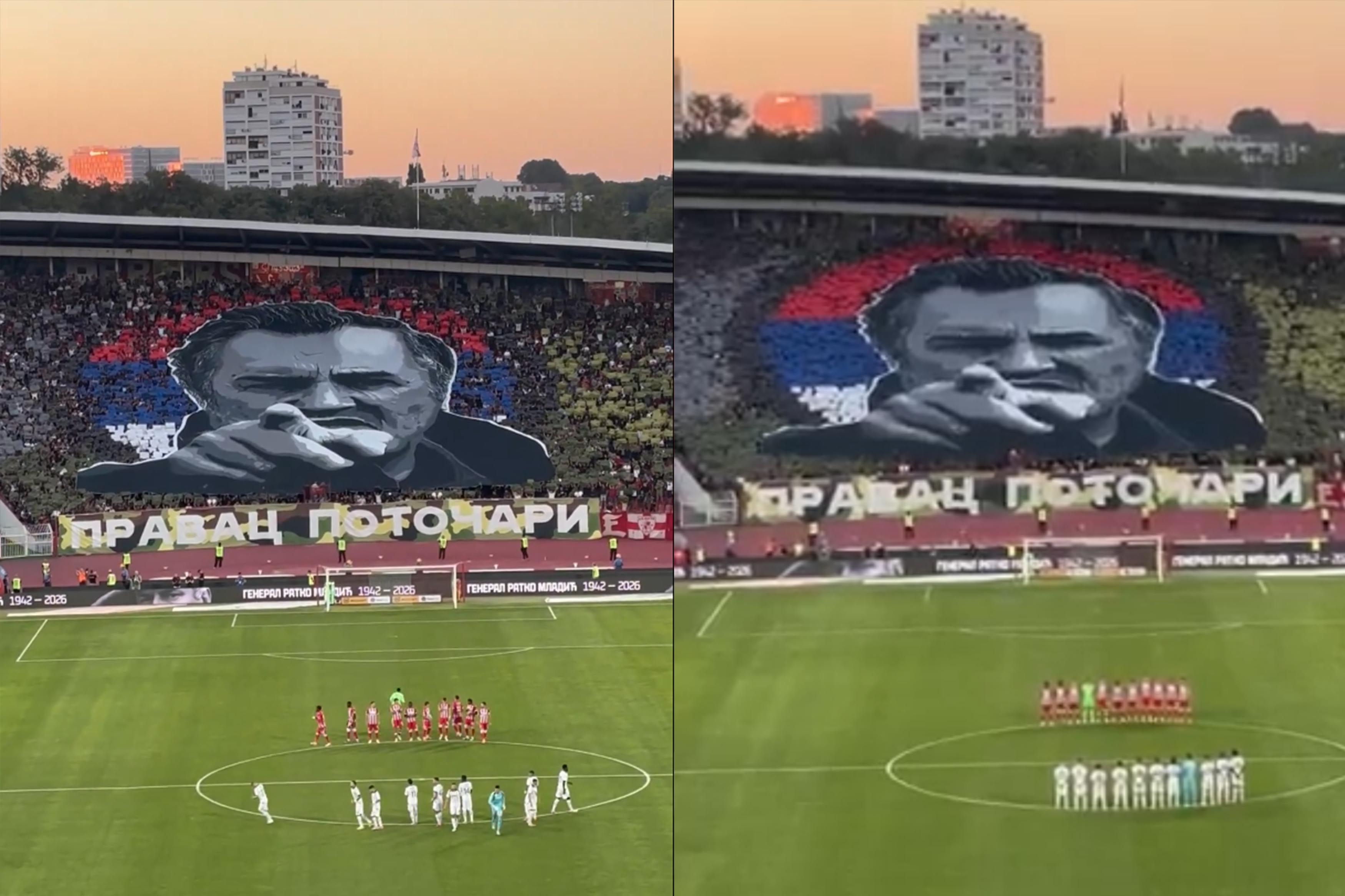 Trabzonspor'un rakibinden skandal hareket! Savaş suçlusunu koreografi ile andılar