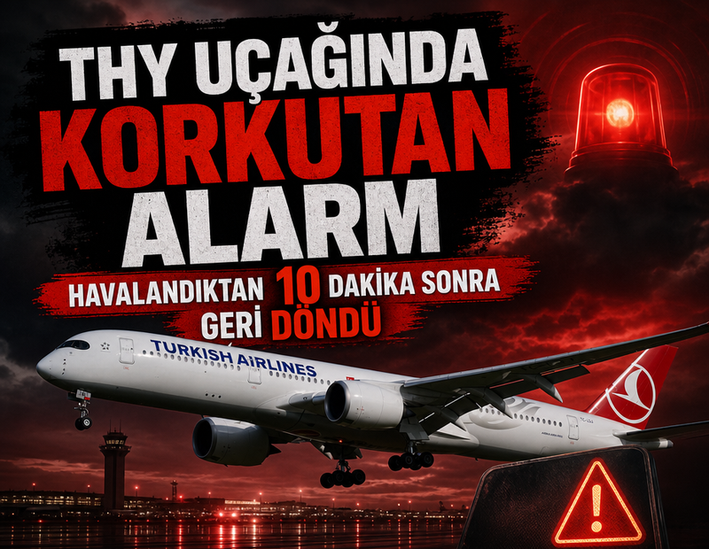  THY uçağında korkutan alarm! Havalandıktan 10 dakika sonra geri döndü