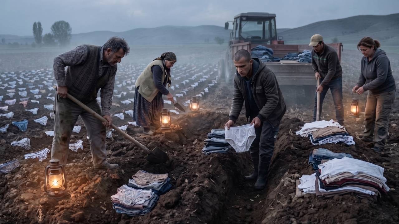 Toprağa binlerce iç çamaşırı gömmeye başladılar