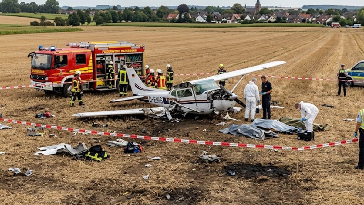 Almanya'da Cessna tipi uçak düştü: Ölüler var
