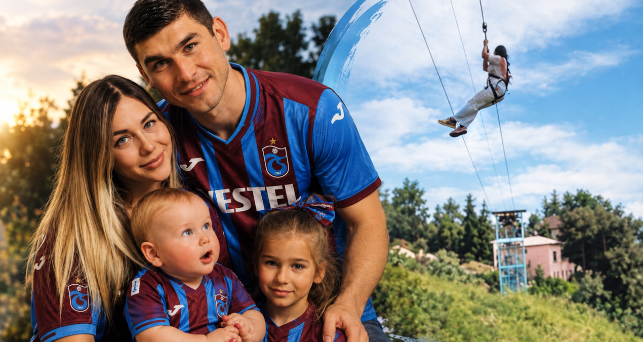 Ukrayna'dan geldi, Trabzon'a hayran oldu: 250 metrelik zipline'da adrenaline doydu