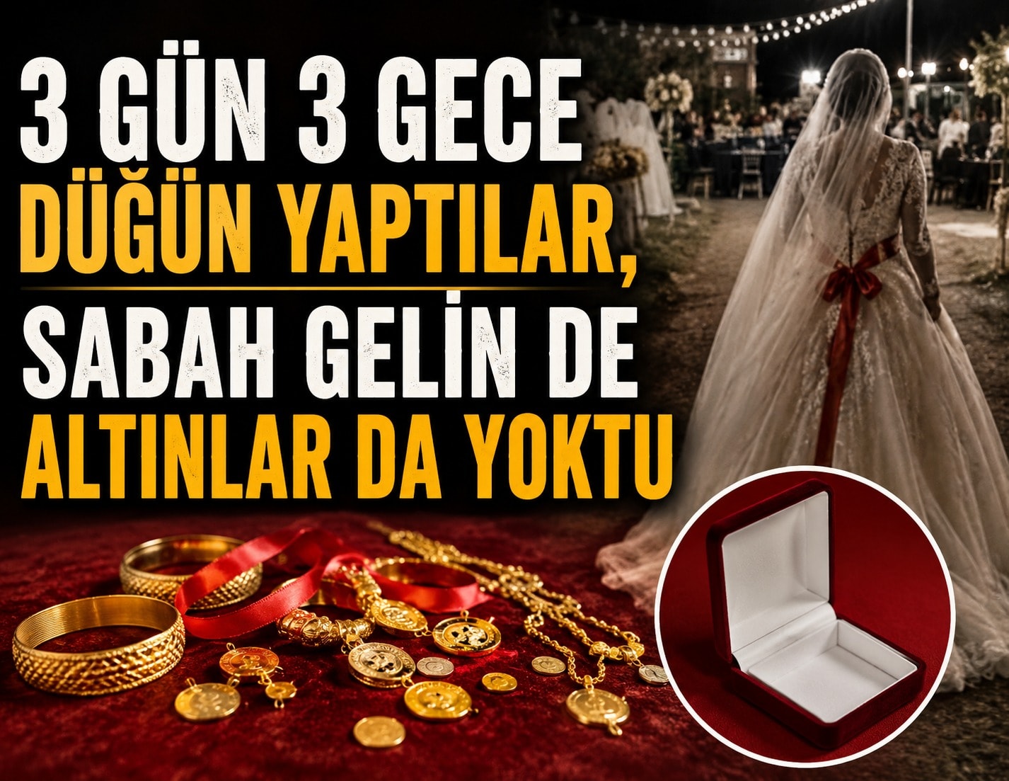3 gün 3 gece düğün yaptılar, sabah gelin de altınlar da yoktu