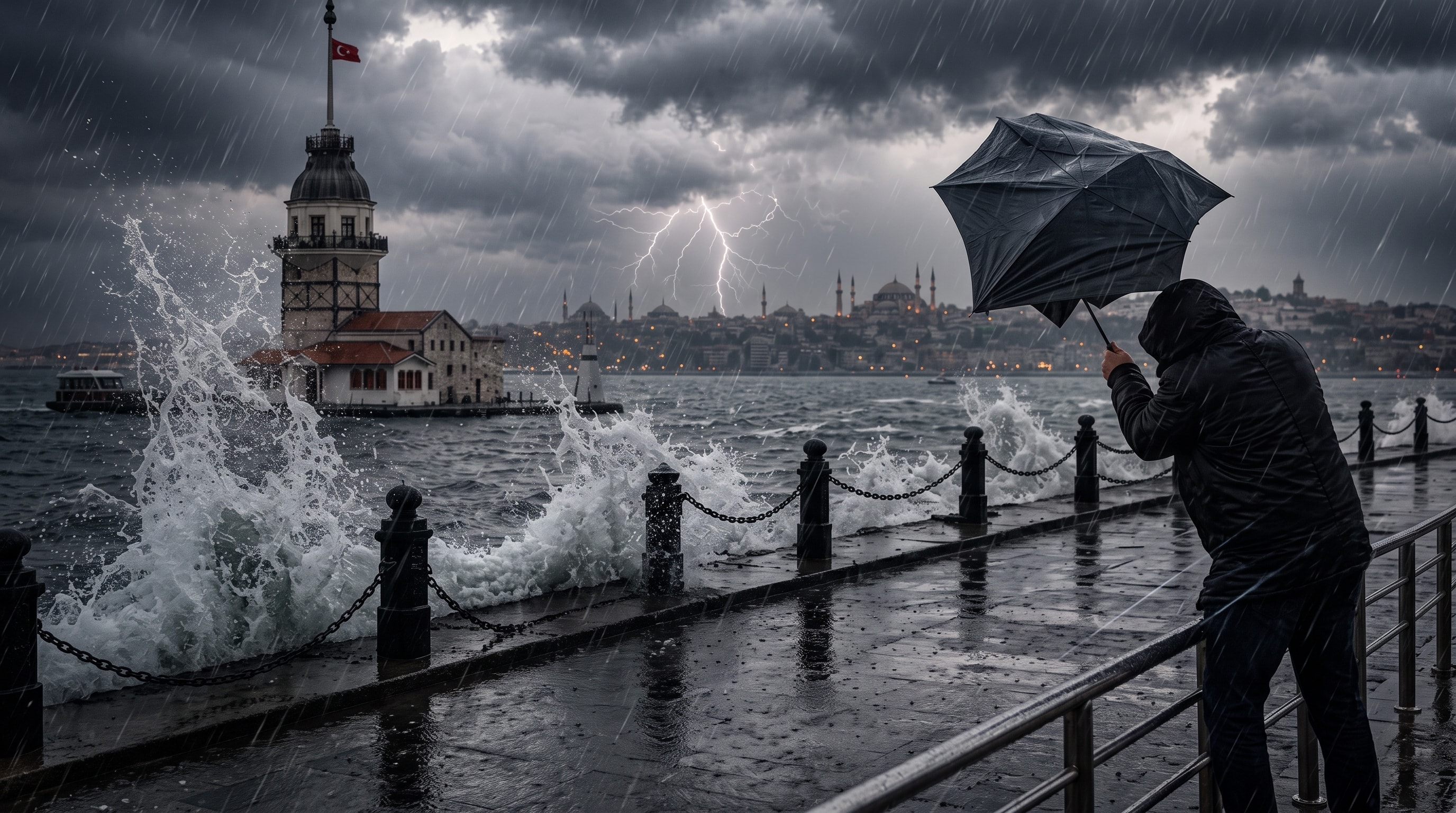 İstanbul Valiliği saat 15.20'de vatandaşları uyardı: Megakent genelinde fırtına ve şiddetli yağış alarmı!