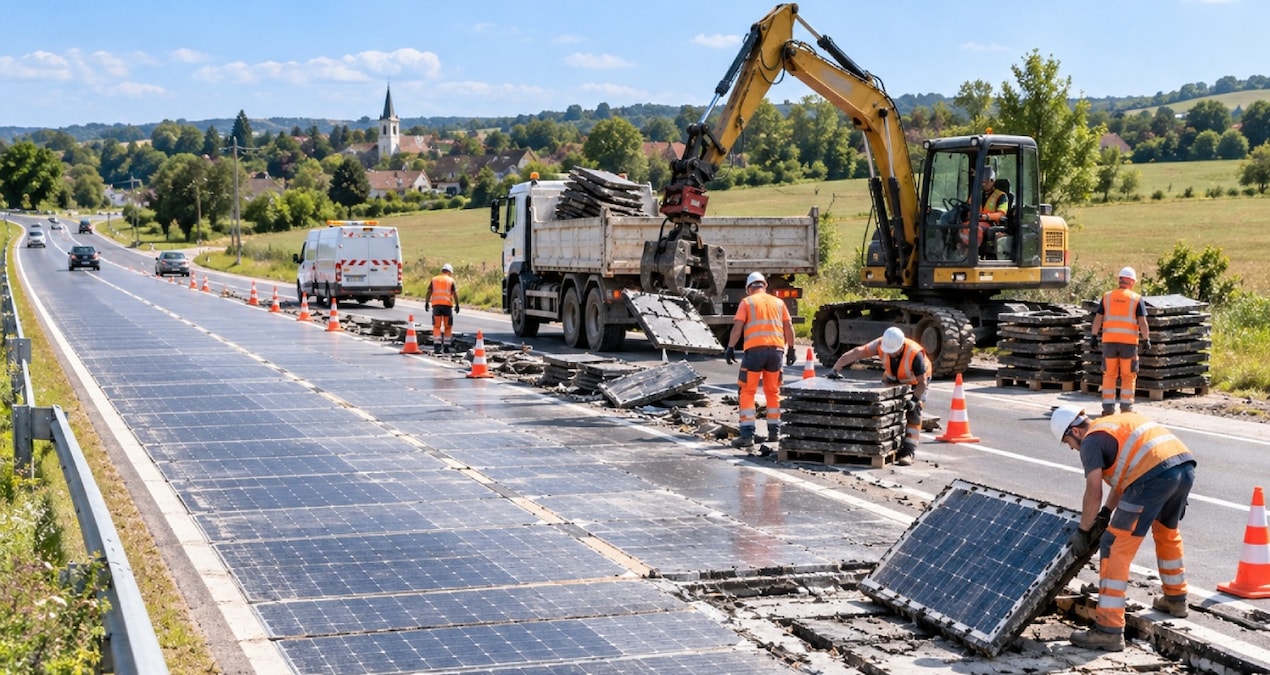 Güneşten elektrik üreten yolun ömrü kısa sürdü