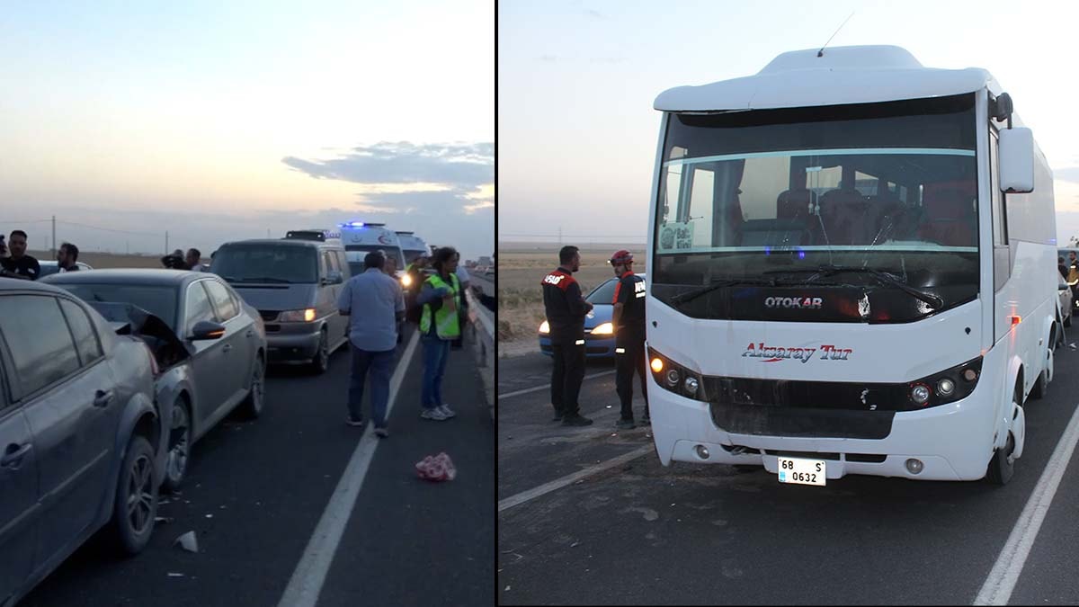Kum fırtınasında zincirleme kaza: 16 yaralı
